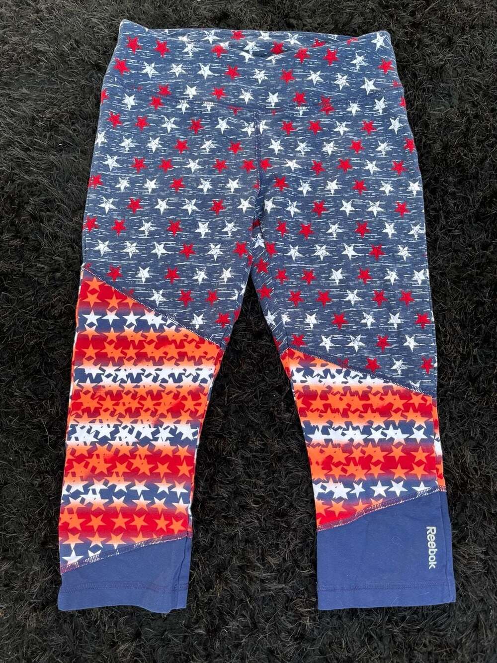 Reebok Star Print Athletic Capri Leggings Size M